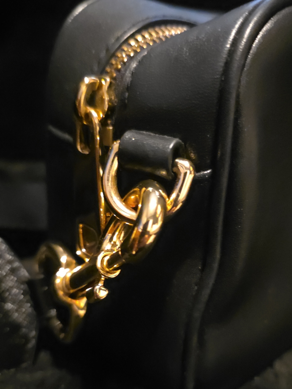 Marc Jacobs Black Crossbody Bag with Gold Logo Accent - Picture 5 of 6